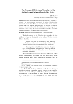 The Sphragis of Heliodoros, Genealogy in the Aithiopika, and