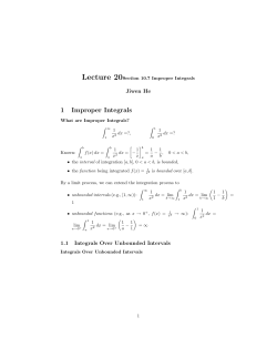 1 Improper Integrals