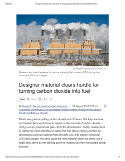 Designer material clears hurdle for turning carbon dioxide into fuel