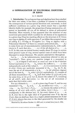 A GENERALIZATION OF POLYNOMIAL IDENTITIES IN RINGS 352