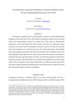 Social Structures and Income Distribution in Colonial sub