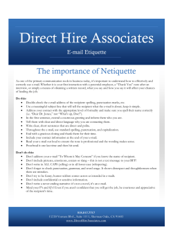 Netiquette - Direct Hire Associates