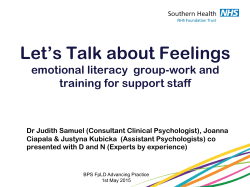 Let`s Talk about Feelings emotional literacy group