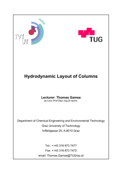 Hydrodynamic Layout of Columns