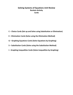 Solving Systems of Equations Unit Review