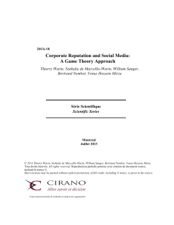 Corporate Reputation and Social Media: A Game Theory