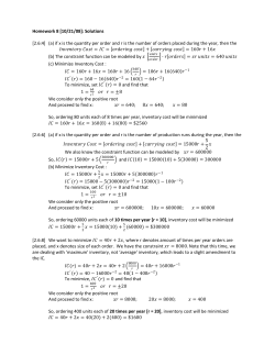 Homework 8 [10/21/08]: Solutions [2.6:4] (a) if x is the quantity per