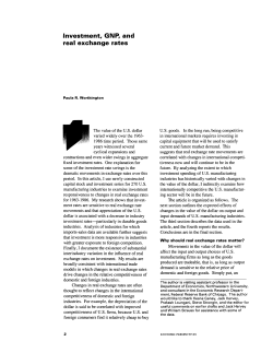 Investment, GNP, and real exchange rates