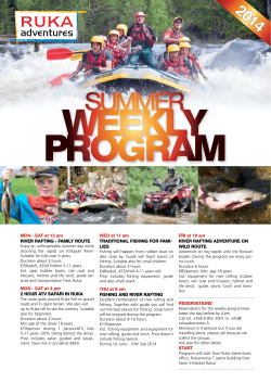 MON - SAT at 12 am RIVER RAFTING - FAMILY