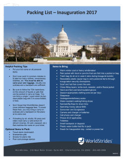 Packing List – Inauguration 2017