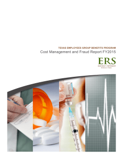 FY15 Cost Containment and Fraud Report