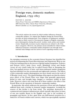 Foreign wars, domestic markets: England, 1793&ndash;1815