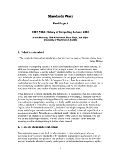 Standards Wars - University of Washington