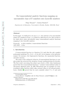 On transcendental analytic functions mapping an uncountable class