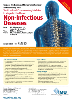 Non-Infectious Diseases - Malaysian Pharmaceutical Society