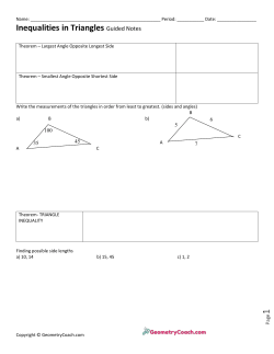 5-6 Guided Notes - Inequalities in One Triangle