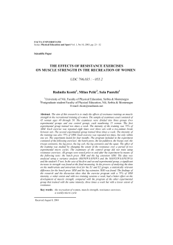 THE EFFECTS OF RESISTANCE EXERCISES