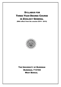 Syllabus for B.Sc. (General) in Zoology