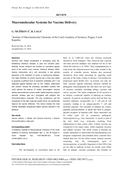 Macromolecular Systems for Vaccine Delivery
