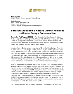 Sarasota Audubon`s Nature Center Achieves Ultimate Energy