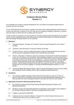 Customer Service Policy Version 1.1