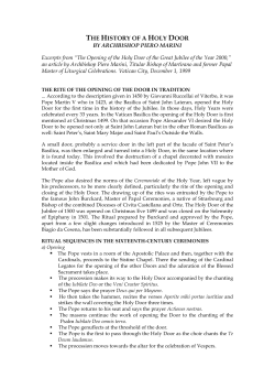 THE HISTORY OF A HOLY DOOR