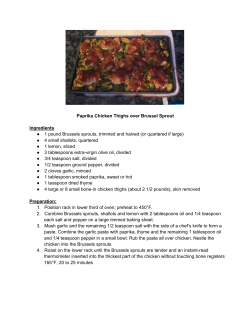 Paprika Chicken Thighs over Brussel Sprout Ingredients 1 pound