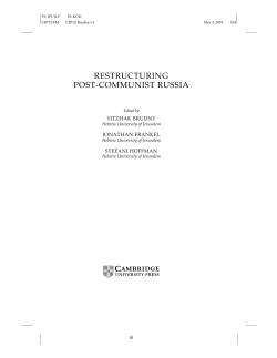 restructuring post-communist russia - Assets