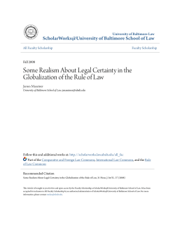 Some Realism About Legal Certainty in the Globalization of the Rule