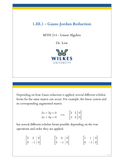 1.III.1 - Gauss-Jordan Reduction