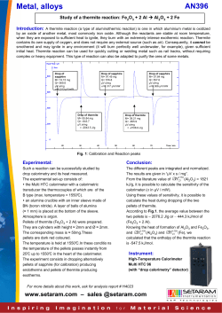 AN396 - Study of a Thermite Reaction: Fe2O3 + 2 Al -