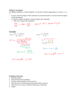 Oblique Asymptote Examples Graphing Functions