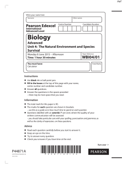 June 2015 (IAL) QP - Unit 4 Edexcel Biology A