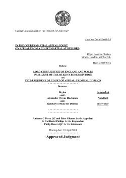 R -v- Sergeant Alexander Wayne Blackman