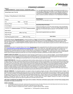 STEWARDSHIP AGREE MENT