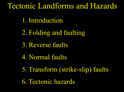 Lecture topic 6: Tectonic landforms and hazards