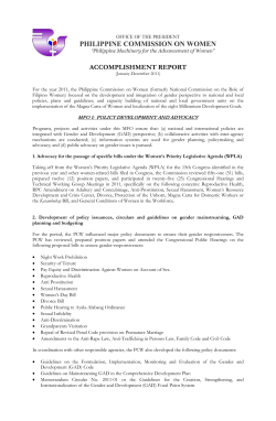 FY 2011 - Philippine Commission on Women
