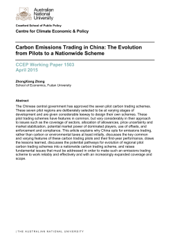 Carbon Emissions Trading in China: The Evolution from Pilots to a