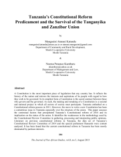 Tanzania`s Constitutional Reform Predicament and the Survival of