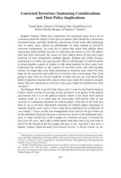 Convicted Terrorists: Sentencing Considerations and Their Policy