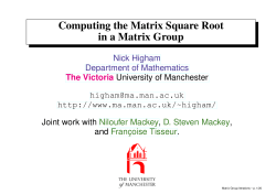 Computing the Matrix Square Root in a Matrix Group