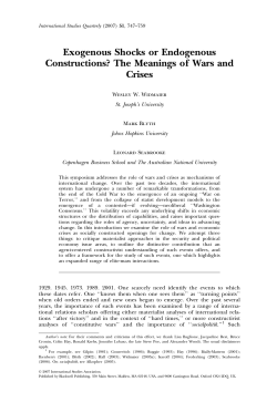 Exogenous Shocks or Endogenous Constructions? The