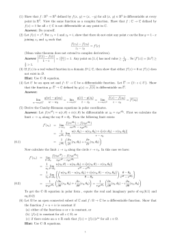 (1) Show that f : R 2 &rarr; R2 defined by f(x, y)=(x, &minus;y) for all (x, y) &isin; R 2