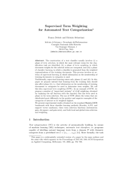 Supervised Term Weighting for Automated Text