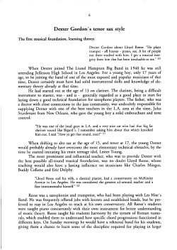 Dexter Gordon` s tenor sax: style