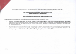 Compulsory Purchase Order, Carron Close Tilehurst 2012