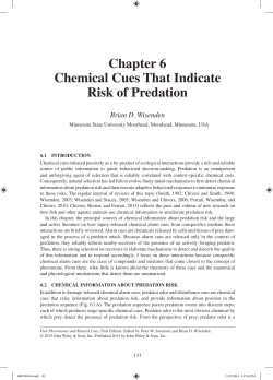 Chapter 6 Chemical Cues That Indicate Risk of Predation