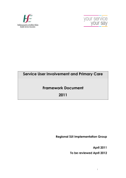 Service User Involvement Framework Document