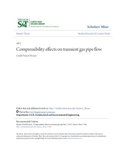 Compressibility effects on transient gas pipe flow