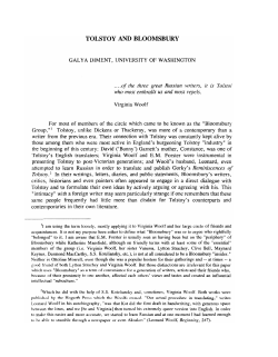 Tolstoy and Bloomsbury